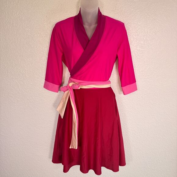 Elhoffer Wrap Dress Womens Medium Essentials Lesbian Pride Color Cosplay Costume